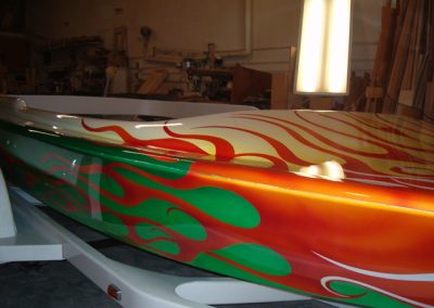 Jet Boat Painted with multiple pearl pigments.