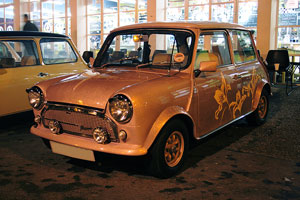 Mini Cooper painted with many of our pink products.
