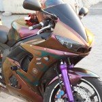 Custom Super Bike Painted with our 4739OR. This is our Gold Orange Red Chameleon. Colorshift Pearl s that creates a color shifting paint.