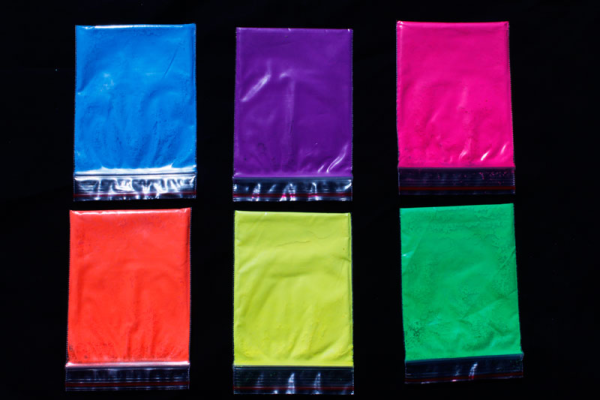Assortment of 25 Gram Bags of Neon Glow Paint Pigment