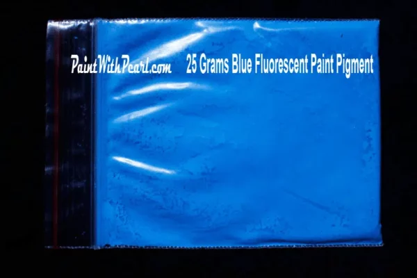 Blue Fluorescent paint pigment - blue neon glow.