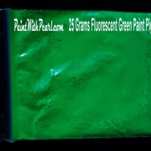 Green Fluorescent paint pigment - green neon glow.