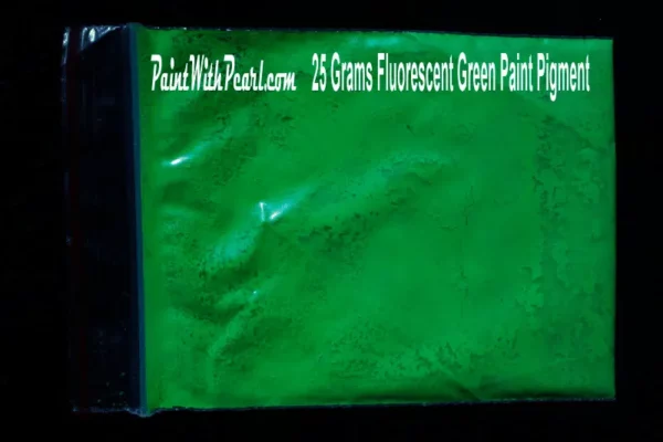 Green Fluorescent paint pigment - green neon glow.