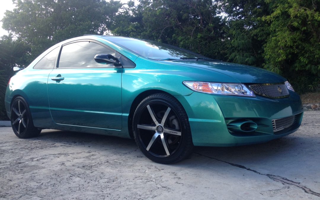 Blue Green flip (Carribean Gold) Honda Civic by Elvet Carty