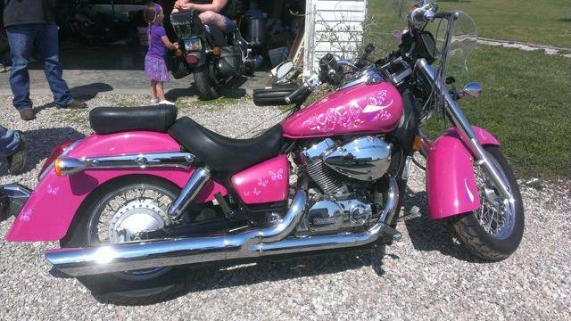 Hot Pink Harley with Silver Interference Pearl.
