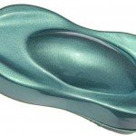 Teal green DIY Paint Colors painted on a speed shape. Use in any custom coating.